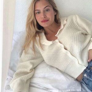 Rouje Elvira Crop cardigan cream